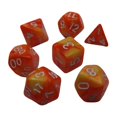 thumbnail image 2 of 7x Polyhedral Dices Smooth D4-D20 for board game props Math Teaching Bar Table Board Games Orange Yellow, 2 of 7