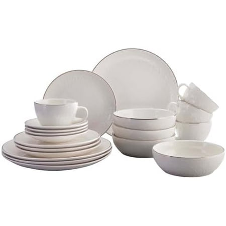 Corona 12–piece Delicate Floral Design Ceramic Dinnerware Sets | Plates and Bowls | Service For 4 | Anastasia