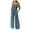 Navy, variant on Women's Casual Loose Jumpsuits One Piece Sleeveless Printed Wide Leg Long Pant Rompers Overalls with Pockets