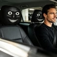 thumbnail image 5 of 2PC Universal Funny Face Car Headrest Covers - Stretch Fabric Seat Headrest Protectors with Humorous Prints, Decorative Interior Accessories for Cars, SUVs & Trucks, 5 of 9