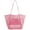 Pink, variant on BadPiggies Large Mesh Beach Tote Bag for Women, Foldable Waterproof Sandproof Causal Hobo Picnic Bags - White