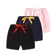 thumbnail image 2 of 3-Pack Kids Toddler Girls' Summer Shorts Elastic Waistband Pull On Stretchy Playwear with Drawstring Detail Breathable Active Lounge Running Basic Multipack Set, 2 of 9