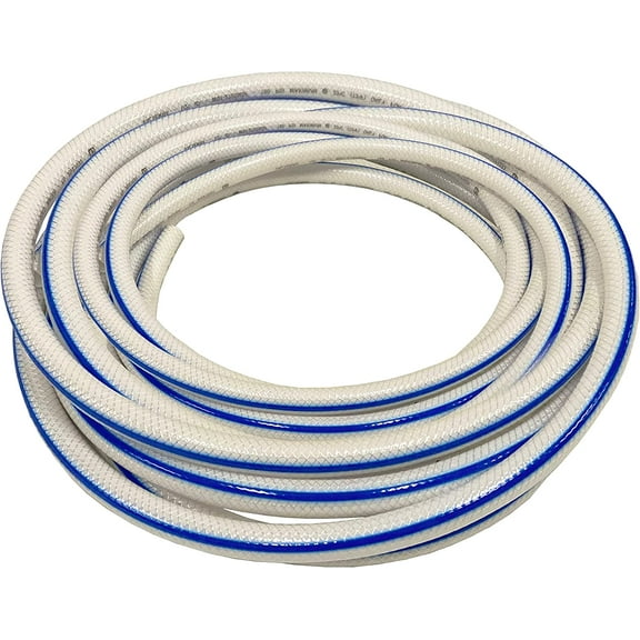 1/2" Heavy Duty Braided PVC Tubing Reinforced Hose, Non-Toxic for RV Pressurized Hot Water Line (5 Feet)