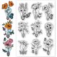 thumbnail image 1 of Sellos transparentes de silicona con forma de mariposa y flores., 1 of 9