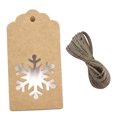 thumbnail image 2 of Farfi 50pcs árbol de navidad copo de nieve colgando kraft papel etiquetas de la tarjeta regalo de la tapa envolviendo Farfi 21038436, 2 of 6
