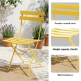 thumbnail image 5 of Yardgrace 3-Piece Folding Steel Patio Bistro Set, 2 Chairs and Table, Yellow, 5 of 8