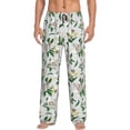 thumbnail image 2 of Lsque Lilies Flowers Print Men's Pajama Pants, Lounge Pant - Comfortable Home Wear,Elastic Waistband, Stylish Design-Medium, 2 of 9