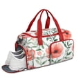 thumbnail image 2 of Women Men Gym Bag,Pioneer Flower Floral Print Pattern Small Duffle Bag Spend the Night Bags for Women with Shoes Compartment Washbag,Detachable Shoulder Strap,19.7x8.3x11 Inches, 2 of 5