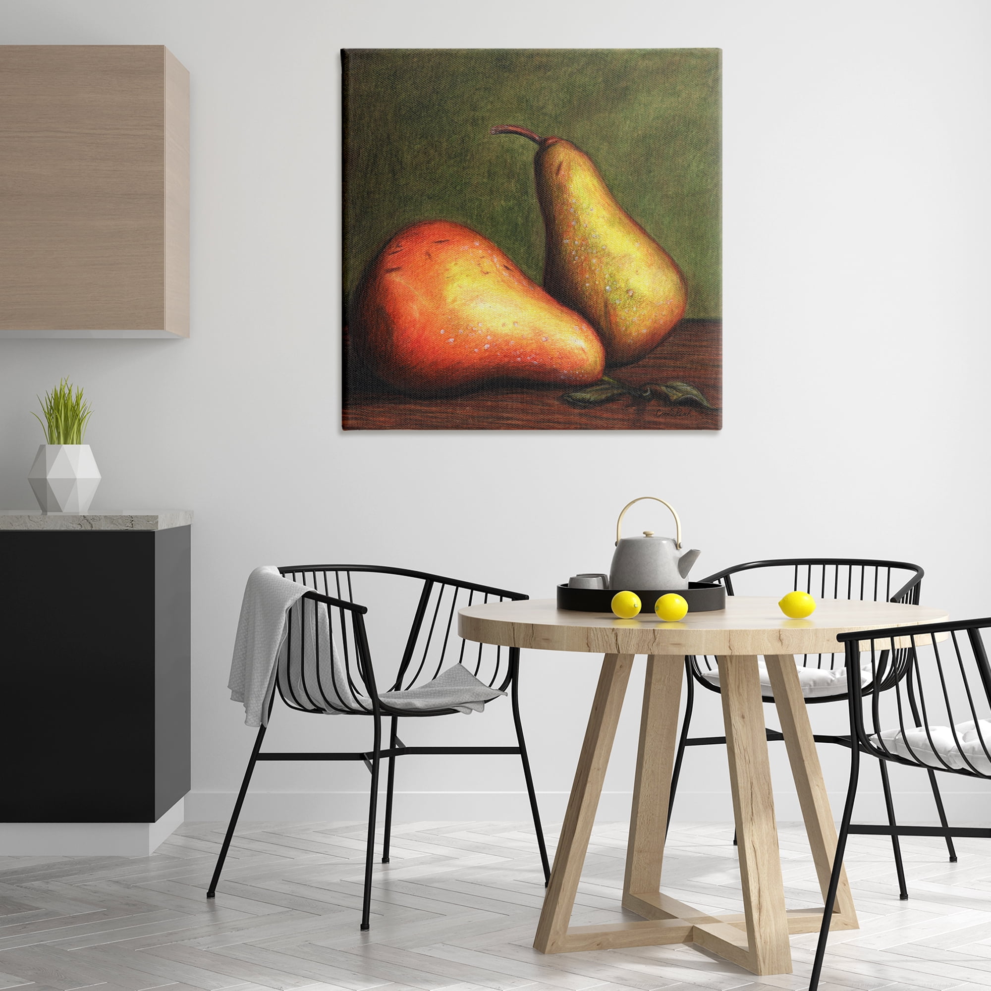 Stupell Industries Pears Still Life Food & Beverage Painting Wrapped Canvas Art Print Wall Art, 36 x 36