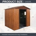 thumbnail image 6 of CarButler 6x6ft Metal Outdoor Storage Shed with Window and Lockable Sliding Doors for Garden Backyard Patio Lawn Coffee, 6 of 8