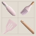 thumbnail image 3 of Utensilios de cocina del silicón, sistema del utensilio de cocina de 2 piezas, utensilios de cocina de madera fáciles de limpiar, 3 of 5