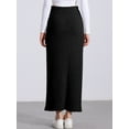 thumbnail image 3 of DARING DIVA Women's High Waisted Long Skirt Slit Bodycon Knit Pencil Skirt XS Black, 3 of 6