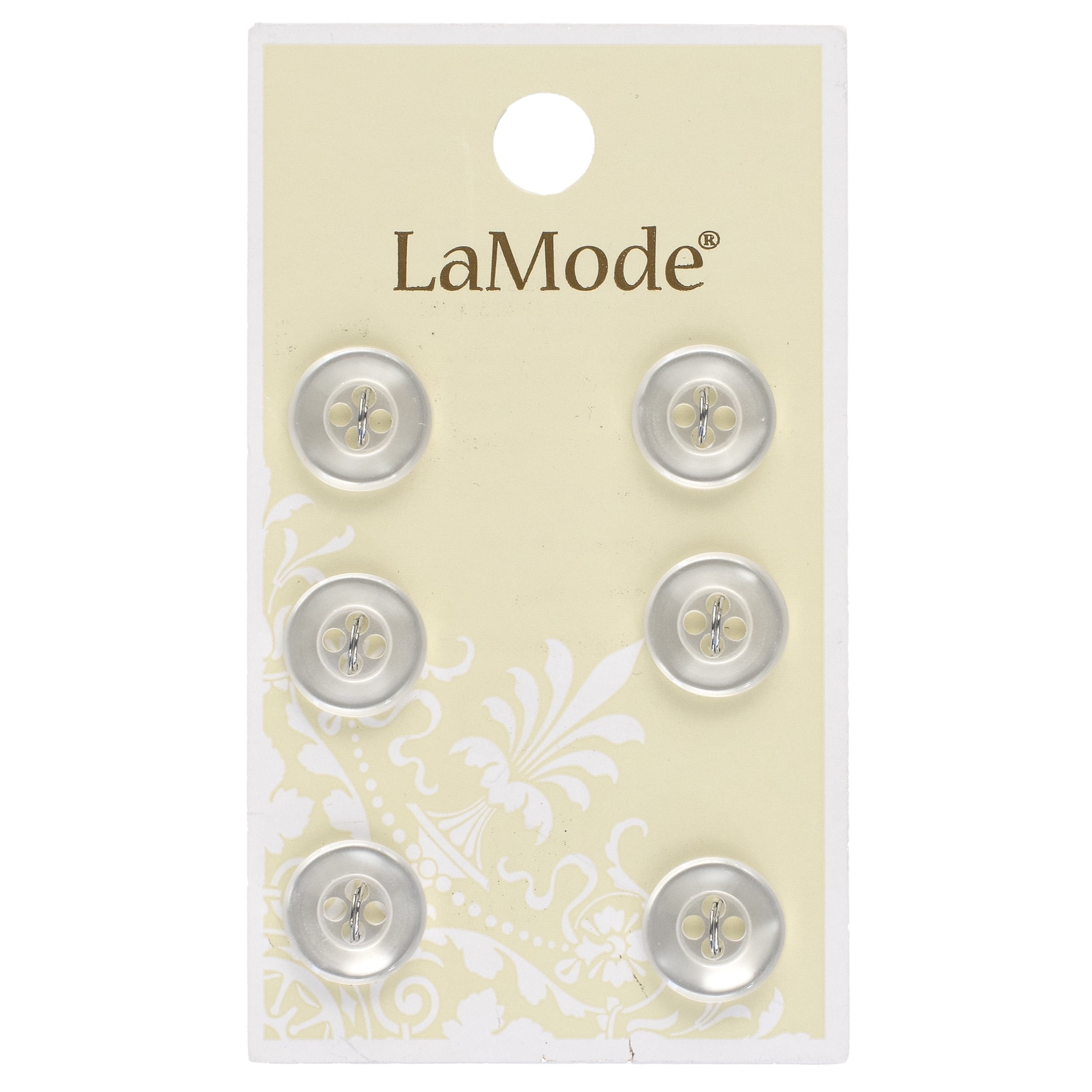 (6 pack) LaMode Pearl Buttons, 6 Piece
