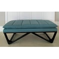 thumbnail image 5 of Upholstered Pillow Cushion Top 48" Hendraheim Ottoman Bench in Flannel Blue Fabric, 5 of 6