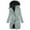 Silver, variant on Women's Fashion Winter Solid Color Long-sleeved Hooded Long Zipper Cotton-padded Coat, Warm Down Jacket Black L
