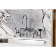 thumbnail image 2 of Kingston Brass KS2331TKL Hallerbos Two-Handle 4-Hole Deck Mount Bridge Kitchen Faucet with Brass Side Sprayer in Polished Chrome, 2 of 8