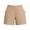 Khaki, variant on TFEOQRY Women's High Waist Yoga Shorts with Zipper Pockets Lightweight Stretchy for Summer Running Sports and Daliy Wear