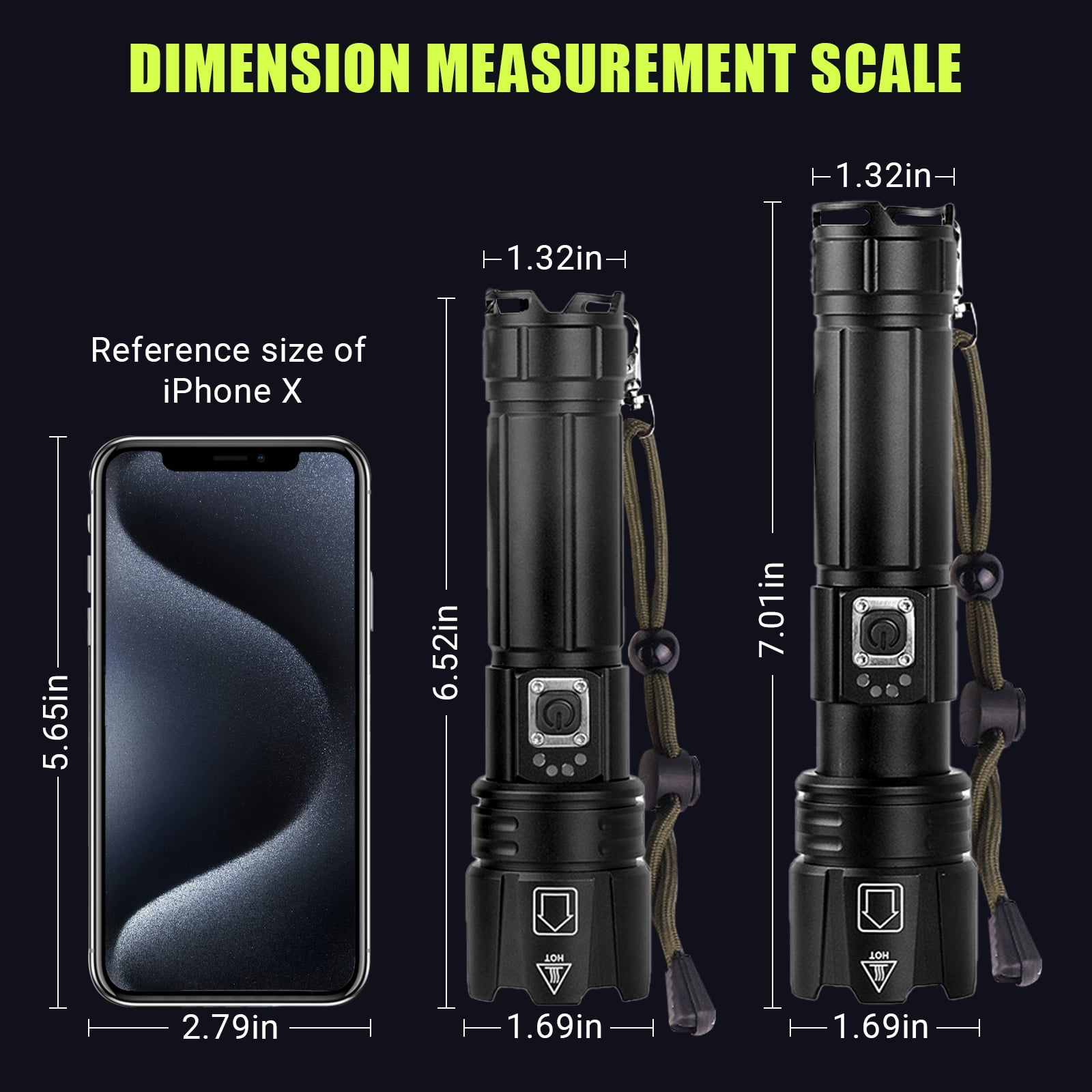 AMBLER LED Flashlight, High Powered 10000 Lumens 5 Modes Zoomable Waterproof Rechargeable Flash Lights for Emergency Outdoor Indoor