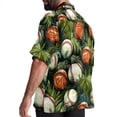thumbnail image 3 of Baseball Men's Short Sleeve Casual Printed Button Down Beach Shirts, 3 of 6
