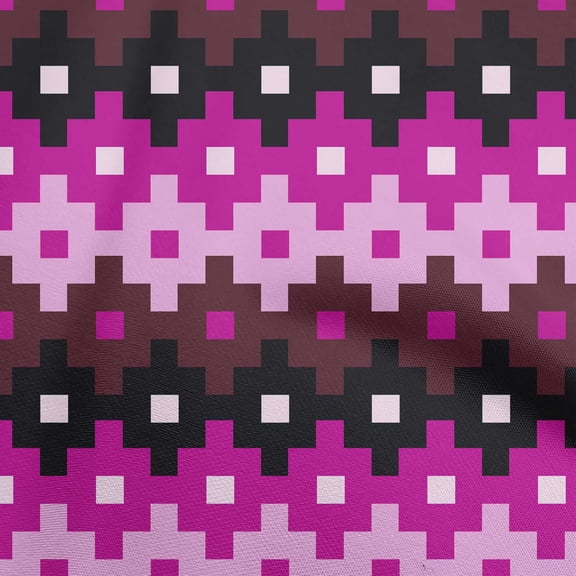oneOone Polyester Spandex Dark Magenta Fabric Geometric Craft Projects Decor Fabric Printed By The Yard 56 Inch Wide