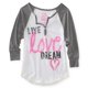 thumbnail image 2 of Aeropostale - Camiseta para dormir con diseño de corazón de diamantes de imitación y raglán para mujer, color blanco, XS Aeropostale Camiseta de manga corta, 2 of 2