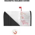 thumbnail image 3 of Magnetic Mailbox Cover, Hello Spring Pink Romantic Peach Blossom Wood Grain Mailbox Wraps Post Box Cover Garden Yard Outdoor Decor Standard Size 18x21 Inch, 3 of 6