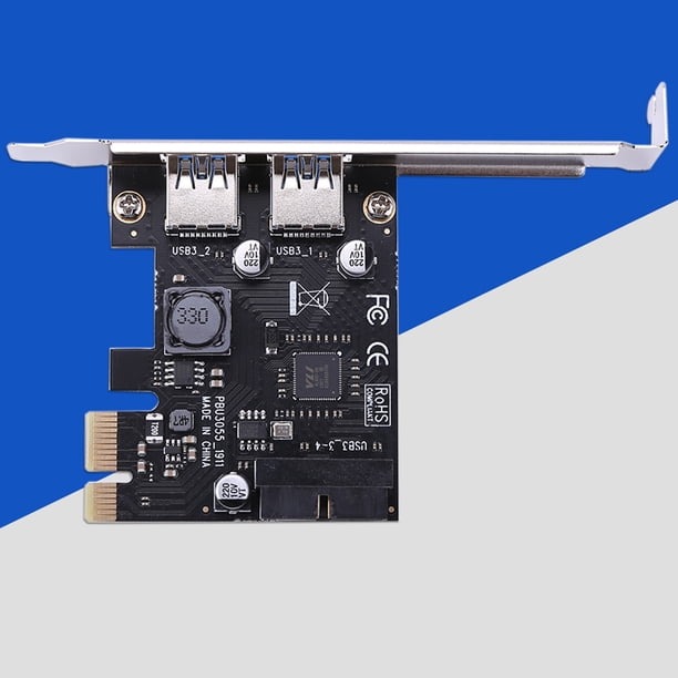SSUtarjeta de expansión PCIe x1 con 2 puertos USB 30 adaptador
