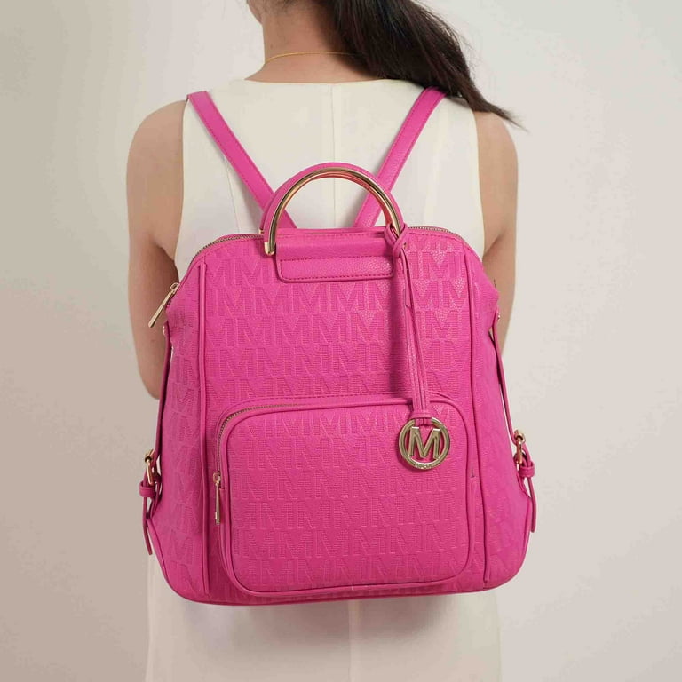 MKF Collection Torra Women's Backpack, Vegan Leather Bookbag Purse for Travel, Work and School by Mia K. - Rose Pink MKF Collection Torra Women's Backpack, Vegan Leather Bookbag Purse for Travel, Work and School by Mia K. - Rose Pink
