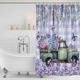 thumbnail image 3 of Purple Flowers Shower Curtain, Waterproof Shower Curtains for Bathroom, Weeping Spring Floral Truck Butterfly Checkered Washable Fabric Bathtub Curtain Set Bath Decor with 12 Hooks Long 72"x84", 3 of 8