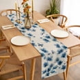 thumbnail image 3 of Table Runner 108 Inches Long for Kitchen Dining, Navy Blue Floral Dresser Scarf Farmhouse, Dining Table Decorations for Wedding/Parties, Spring Flowers Rustic Butterfly 13 x 108 In, 3 of 8