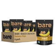 Bare Baked Crunchy Banana Chips, Simply Banana, Gluten Free, 2.7 oz, 6 Count, Packaging May Vary