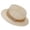 Beige, variant on Women Wide Brim Straw Boater Hat UPF Sun Protection Foldable Beach Fedora with Rhinestone Buckle Ribbon