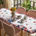 thumbnail image 3 of Independence Day Table Cloths for 8 Foot Rectangle Tables, Gnomes American Flag Red Blue Flowers Patio Waterproof Elastic Fitted Tablecloths, Washable Rectangular Table Cover for Camping, 3 of 8