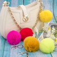 thumbnail image 6 of Fymlhomi18 Pieces Pom Pom Keychain Rabbit Faux Fur Pom Pom Balls Keychain Fluffy Pom Pom with Keychain Hooks for Women Girls Bag Accessories, 6 of 7