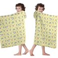 thumbnail image 4 of Yellow Cartoon Unicorn Star Lightning Pattern Hooded Bath Towel，60"x35" for Ages 3 To 12 Kids, Quick Dry Lightweight Soft Microfiber Hood Beach Towel Cover Up for Kids, 4 of 7