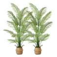 thumbnail image 4 of 2 Pack Artificial Palm Plants in Basket 6 Feet Faux Green Areca Palm Plant with Woven Seagrass Belly Basket, Fake Tree for Home Decor Office House Living Room Indoor Outdoor, Set of 2, 4 of 10
