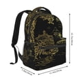 thumbnail image 2 of Temple Fish Garden Japanese Backpack Casual College Bag Zipper Laptop Daypack Hiking Rucksack Travel, 2 of 5
