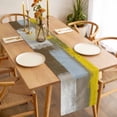 thumbnail image 3 of Yellow Brown Table Runner - 90 Inch Long, Kitchen Dining Table Runner Dresser Scarves, Abstract Blue White Vintage Oil Painting Farmhouse Decor for Coffee Tables Wedding Party Banquet, 3 of 8