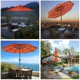 thumbnail image 3 of Yescom 9FT 3-Tier Solar Patio Umbrella with LED Lights Crank Tilt Button Aluminum Backyard Lighting, Orange, 3 of 9