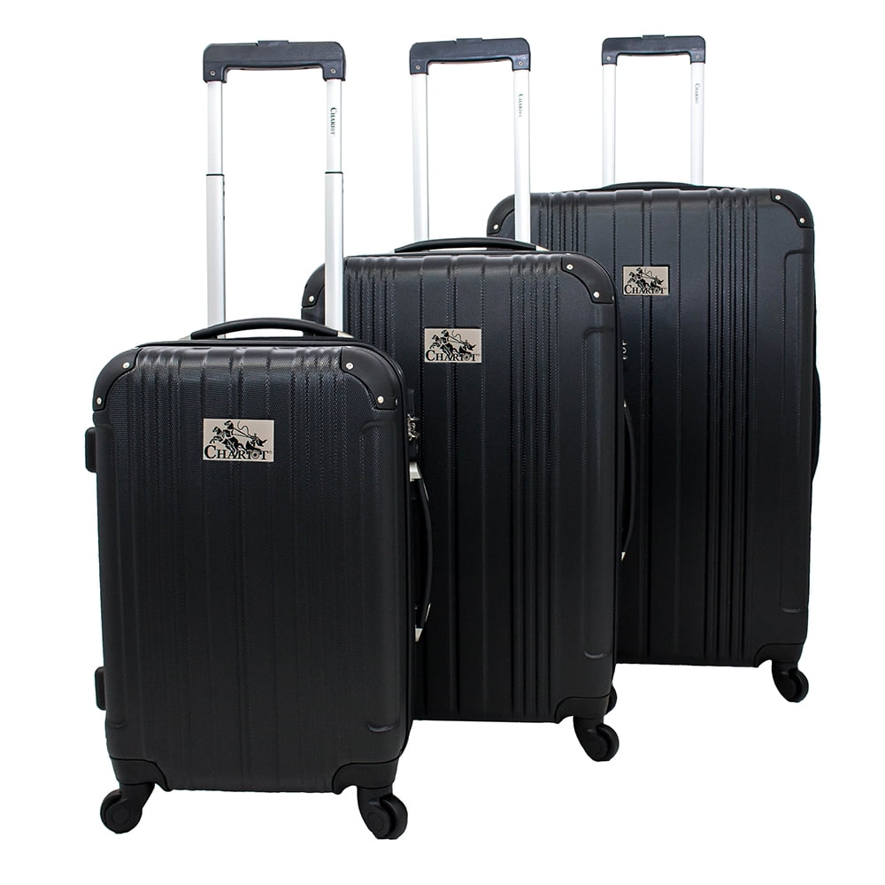 black hardside luggage