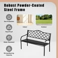 thumbnail image 6 of 50 Inch Black Outdoor Metal Bench, Heavy Duty Patio Bench, 6 of 6