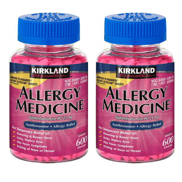 Kirkland Signature Allergy Medicine 25 mg., 600 Minitabs 2 Pack