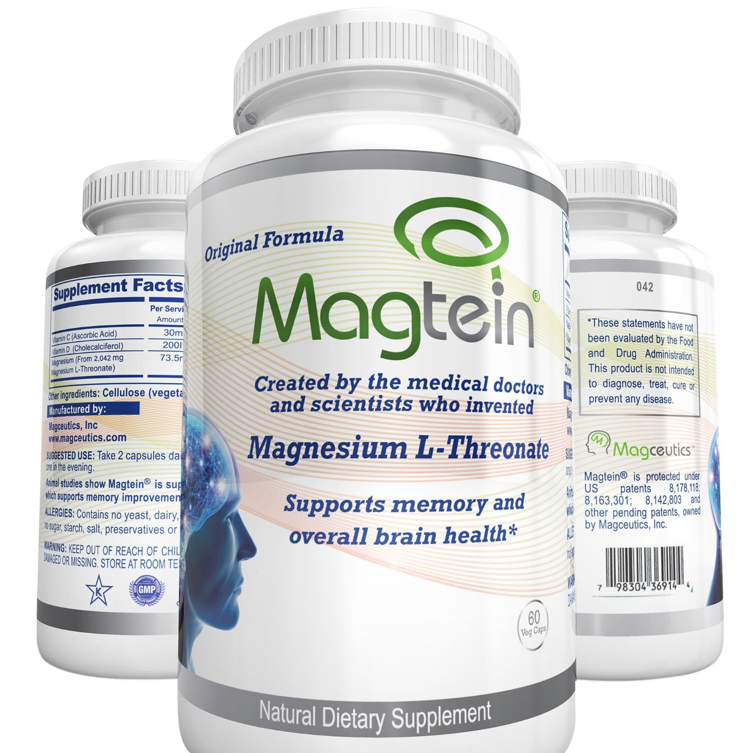 Magnesium Threonate, Patented Original Magtein Supplement From MIT