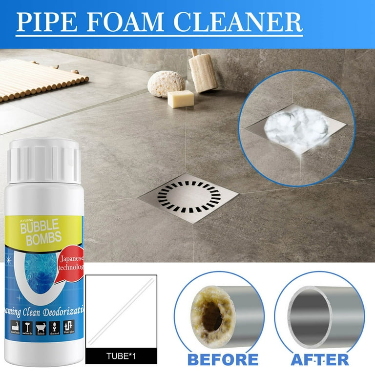  Pipe Dredge Powerful Sink and Drain Cleaner Bubble Bombs Drain  Cleaner Powder Dredge Agent for Kitchen Toilet Pipeline Cleaning Tool (2  pack) : Health & Household