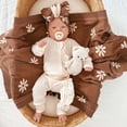 thumbnail image 4 of Coerni Toddler Baby Girl Clothing Ruffle Knit Romper Zipper Jumpsuit Fall Winter Outfit New Born Coming Home Clothes, 4 of 9