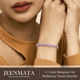 thumbnail image 5 of JeenMata 11 TCW October Pink Tourmaline - Marquise Cut Birthstone Tennis Bracelet for Women in Eternity Design - White Gold Plating, Female, Adult, 5 of 9