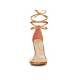thumbnail image 6 of BLISSFUL STEP Women's Sandals Dress Shoes Stiletto Heels Clear Strap Lace up Sandals, 6 of 7