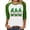E#Green, variant on Saint Patricks Day Shirt Women Four Leaf Clover T-Shirts 3/4 Sleeve Crew Neck Raglan Baseball Tee Shirts Holiday Going Out Tops