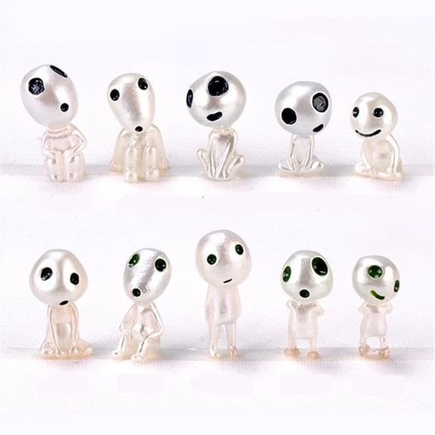 10 estatuas de elfos de árbol Blu-ray (altura de 2,8 a 3,8 cm), mini elfos de árbol luminosos de resina, solemnes y encantadores, adecuados para la decoración interior y exterior del hogar y el jardí