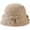 Khaki, variant on Women Crochet Bucket Hat Handmade Foldable Knit Beanies Cap Fashion Bow Fishing Caps Cute Striped Bowler Hats
